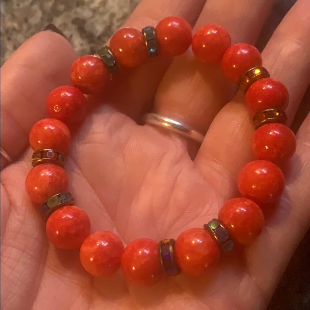 Homemade red bracelet